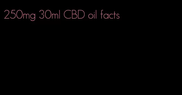 250mg 30ml CBD oil facts