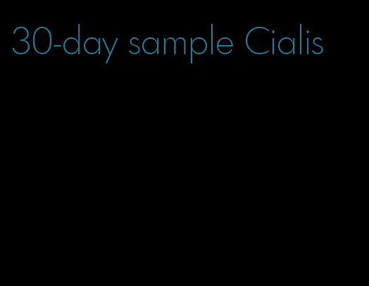 30-day sample Cialis