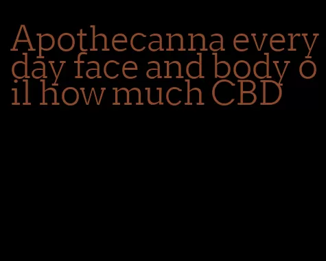 Apothecanna everyday face and body oil how much CBD