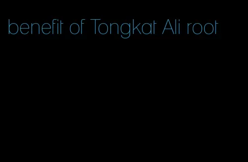 benefit of Tongkat Ali root