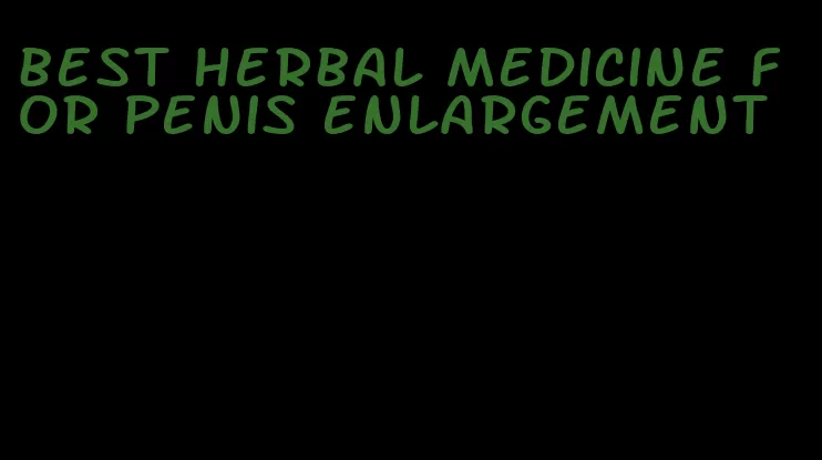 best herbal medicine for penis enlargement
