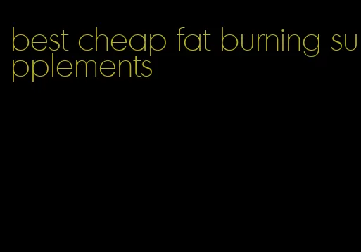 best cheap fat burning supplements