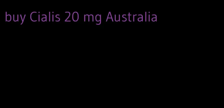 buy Cialis 20 mg Australia
