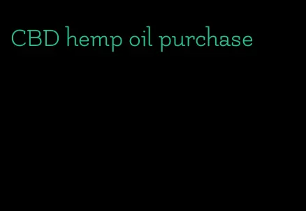 CBD hemp oil purchase