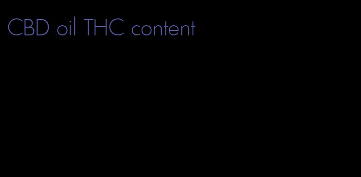 CBD oil THC content