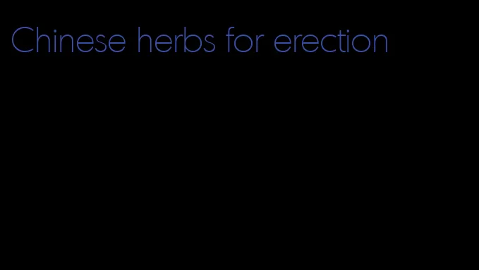 Chinese herbs for erection