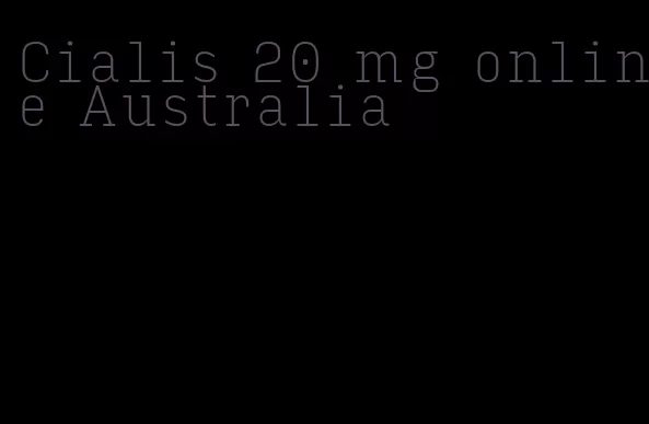 Cialis 20 mg online Australia