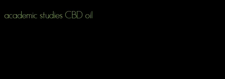 academic studies CBD oil