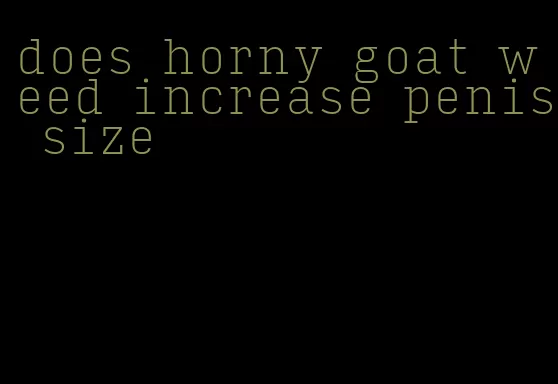 does horny goat weed increase penis size