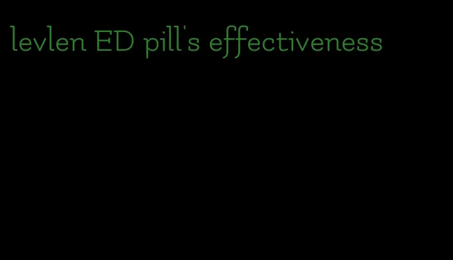 levlen ED pill's effectiveness