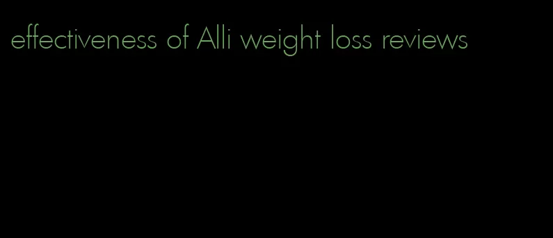 effectiveness of Alli weight loss reviews
