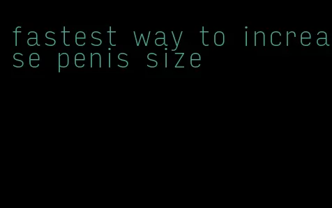 fastest way to increase penis size