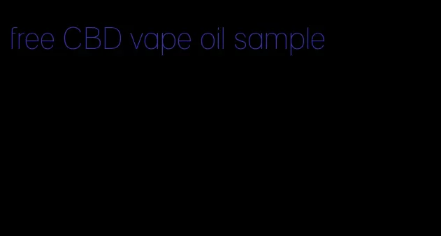 free CBD vape oil sample