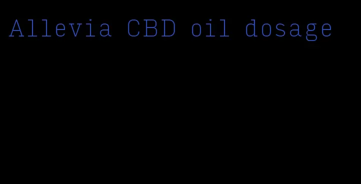 Allevia CBD oil dosage