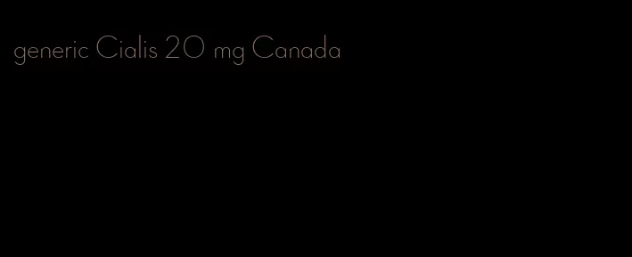 generic Cialis 20 mg Canada