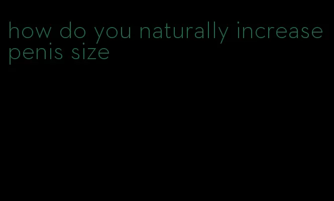how do you naturally increase penis size