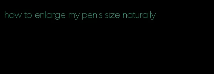 how to enlarge my penis size naturally