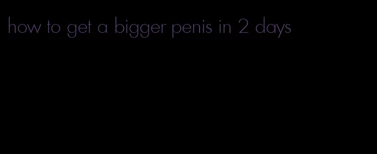 how to get a bigger penis in 2 days