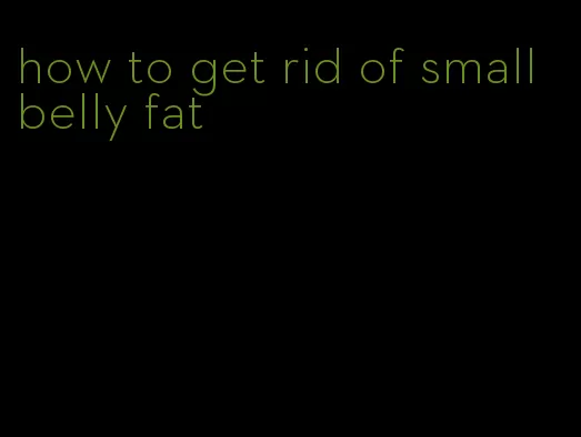 how to get rid of small belly fat