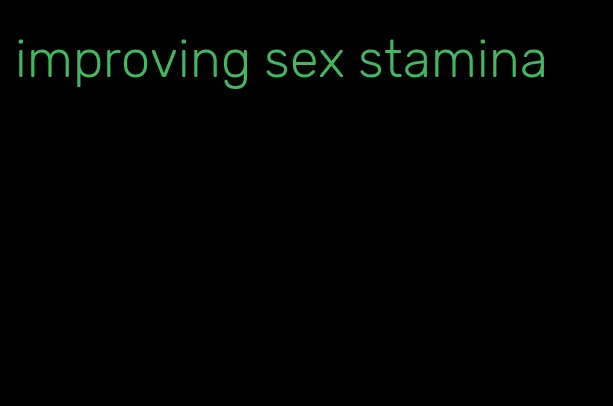 improving sex stamina