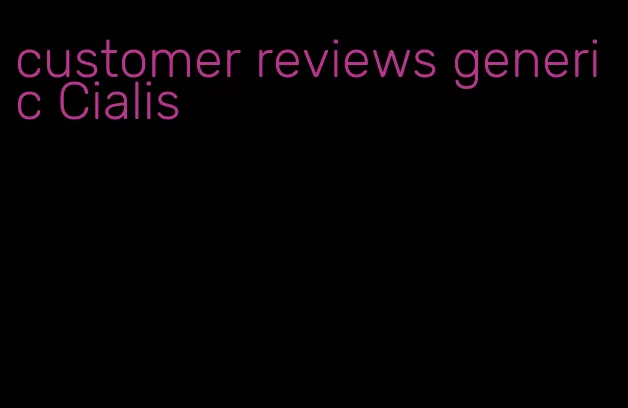 customer reviews generic Cialis