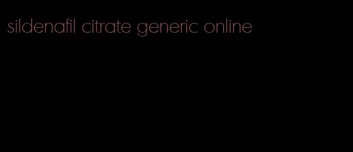 sildenafil citrate generic online