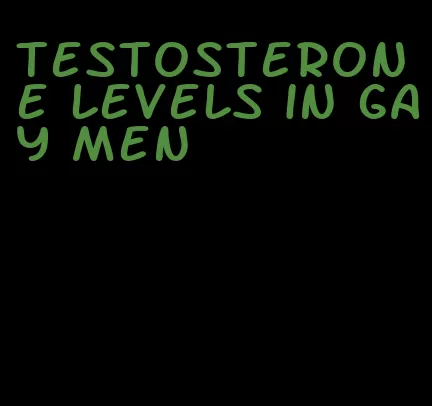 testosterone levels in gay men