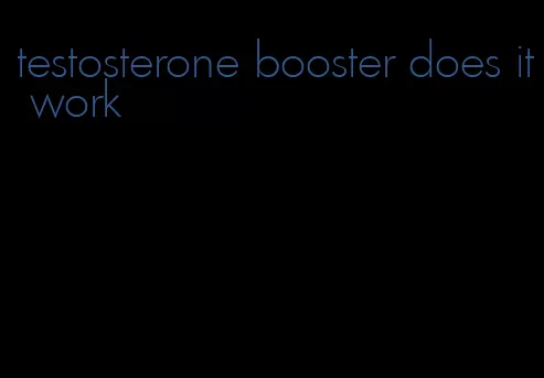testosterone booster does it work