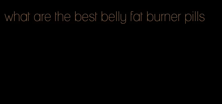 what are the best belly fat burner pills
