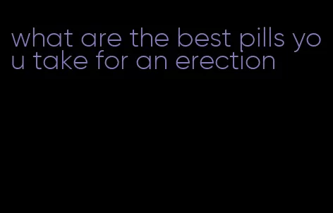 what are the best pills you take for an erection
