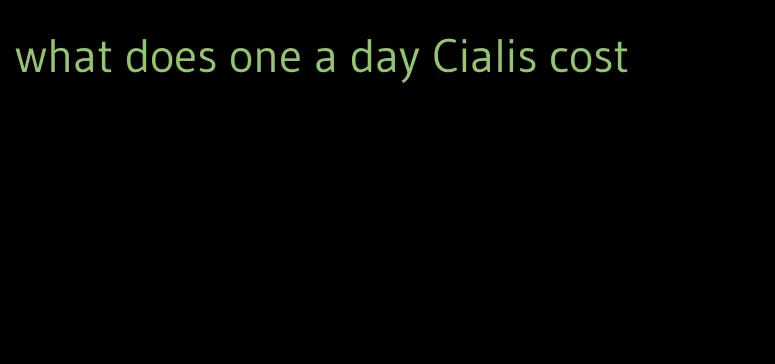 what does one a day Cialis cost