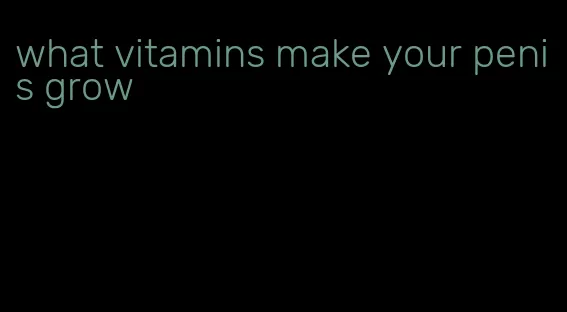 what vitamins make your penis grow