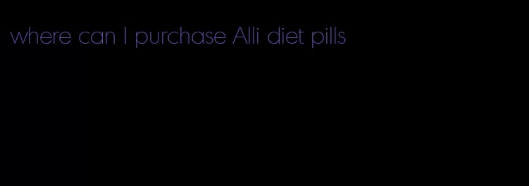where can I purchase Alli diet pills