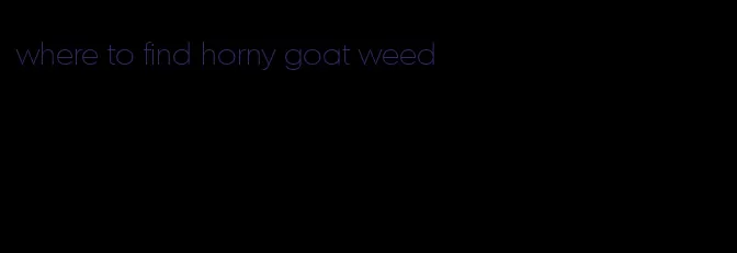 where to find horny goat weed